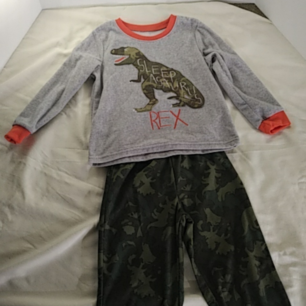 Carter's Fleece Camo Dinosaur Pajamas set
